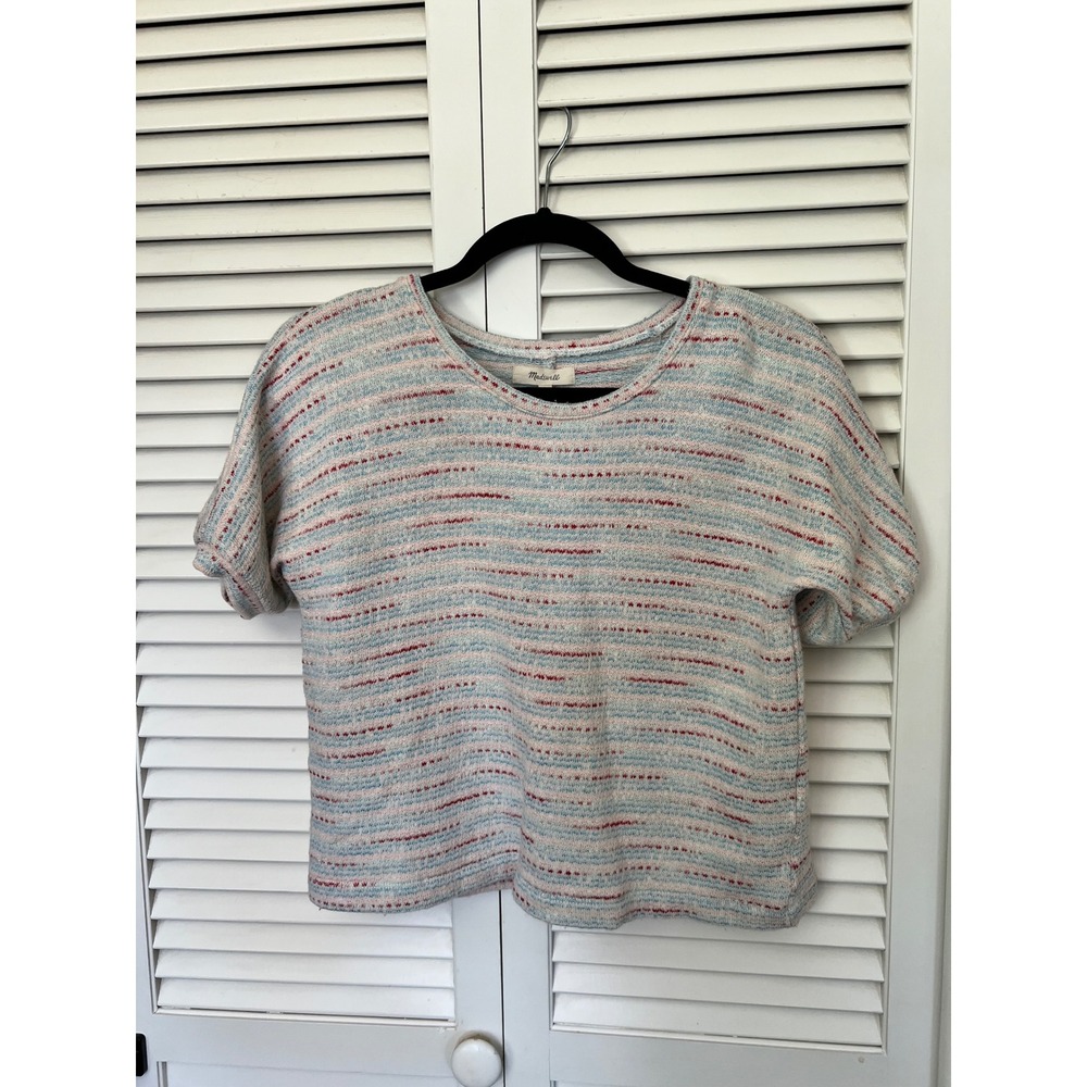 Madewell Sweater Tee XXS Coastal Americana Pastel Knit French Girl Boxy Top